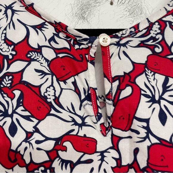 Vineyard Vines X Target Red & White Whale Print Girls Romper L 10/12 - Picture 7 of 11